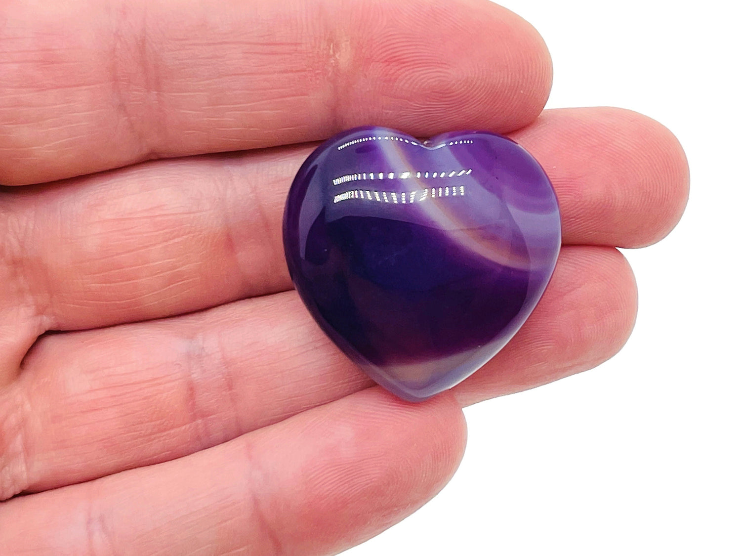 Ágata púrpura en forma de corazón - 30mm - HE1197