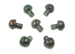 20mm African Bloodstone mushroom carved gemstone from GemstoneGO, featuring detailed mushroom shape and rich green and red hues