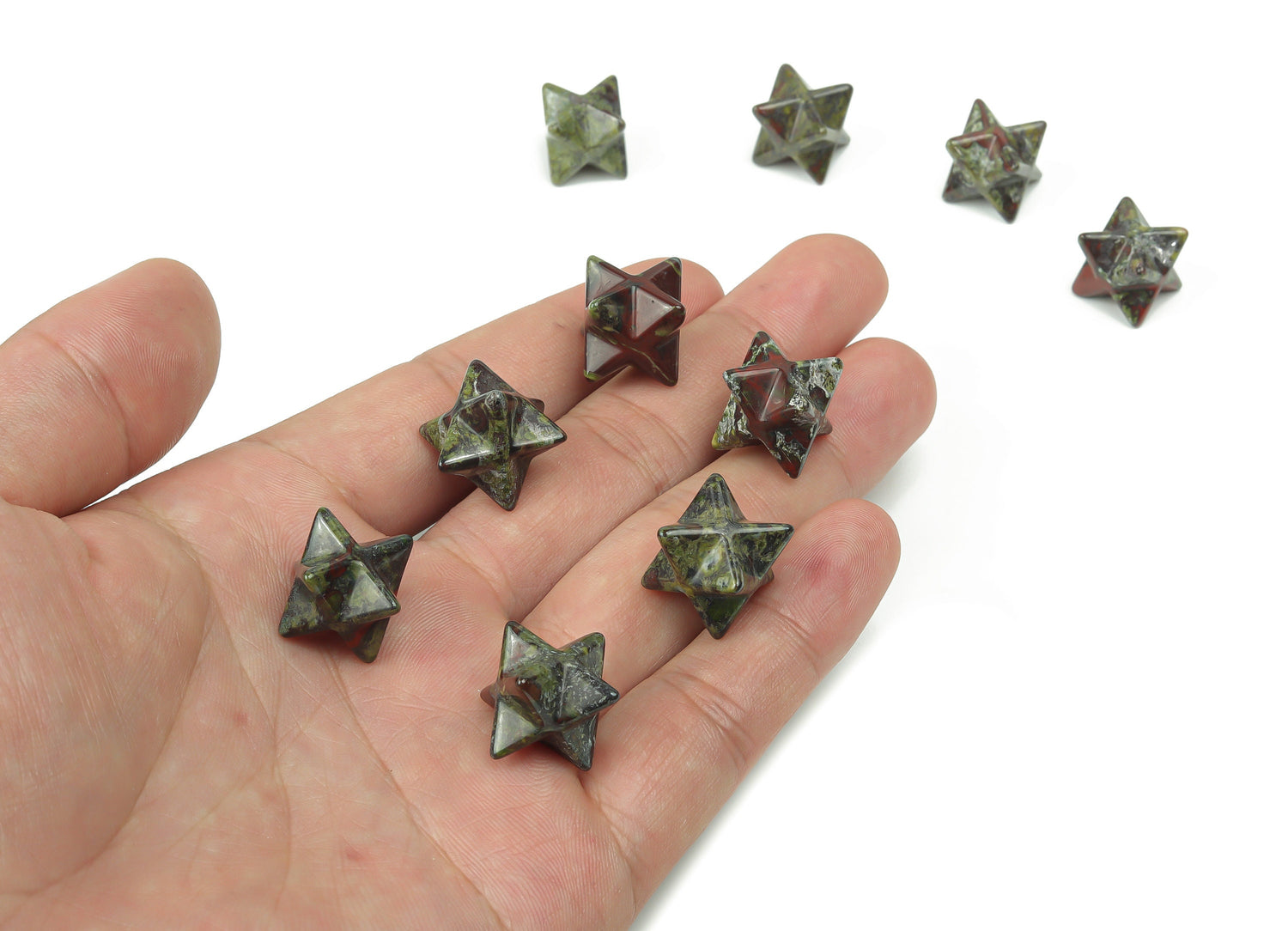 Dragon Blood Jasper Merkaba Star Crystal - Reiki Healing - 13mm - ME1016