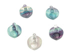 Pink and green fluorite heart-shaped crystal pendant with a hole for jewelry, created by GemstoneGO.