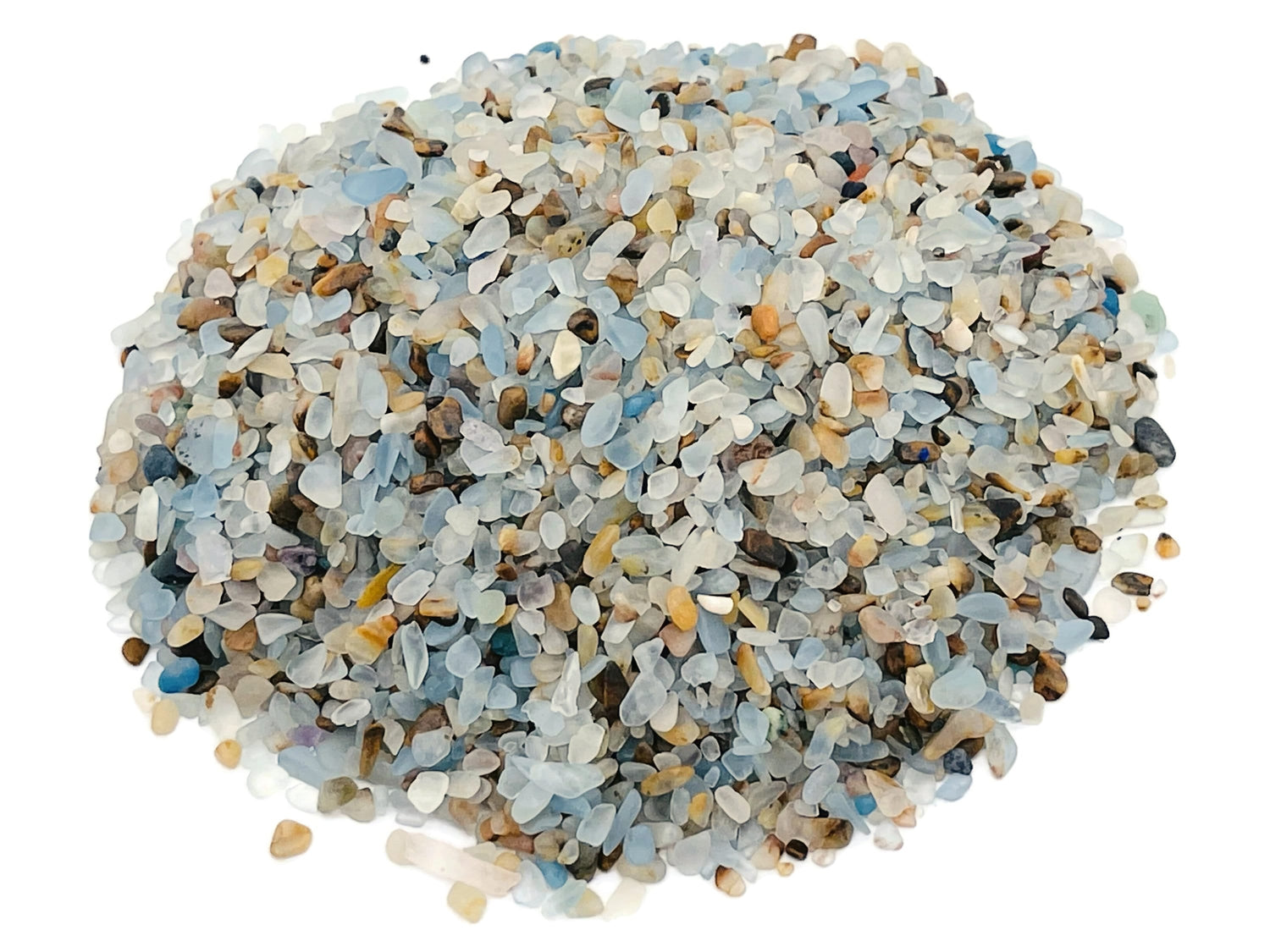 Éclats d'onyx bleu - Éclats de calcite aquatine lémurienne ?€? Éclats de cristal semi-polis - Cristal en vrac - 2-6 mm - CP1148