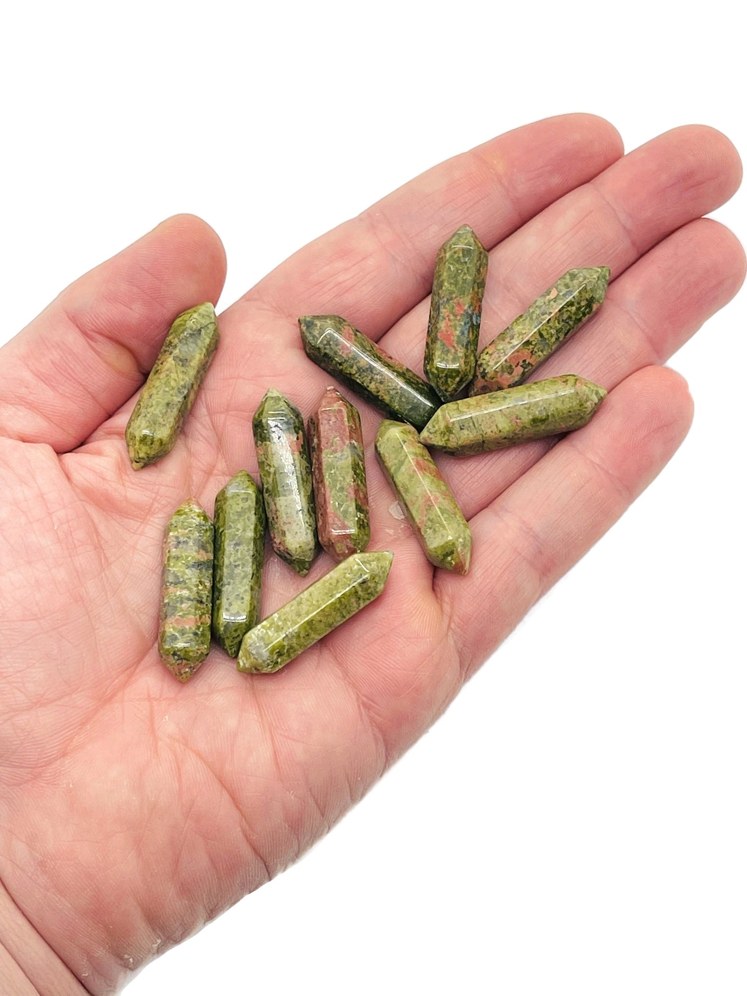 Punta tallada de unakita - 33 mm -PO1011