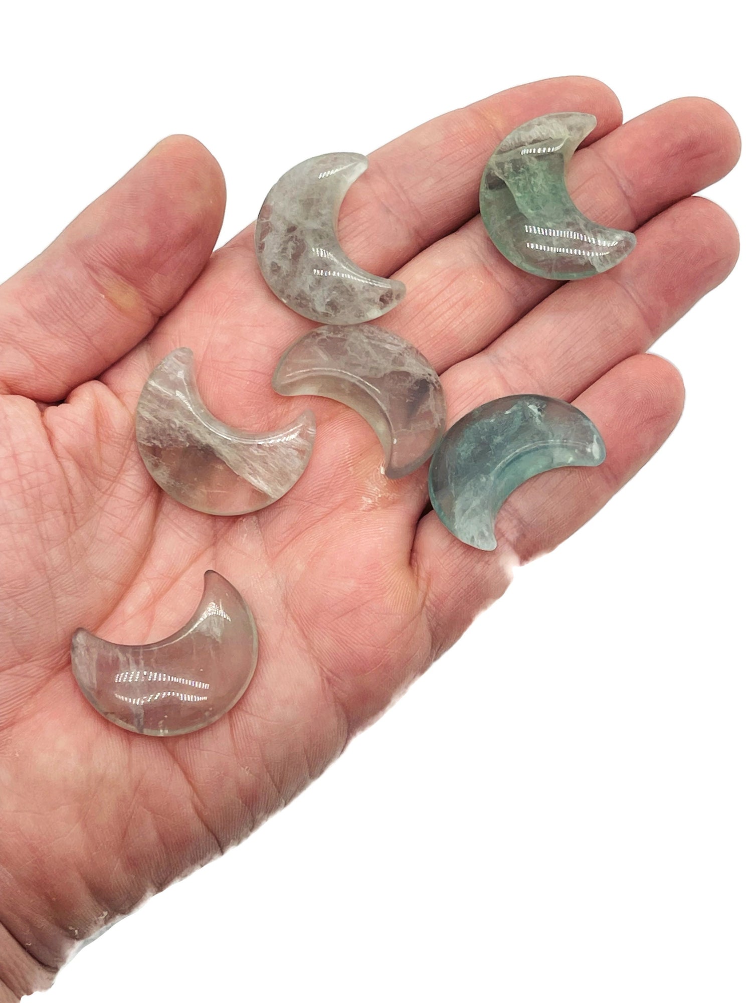 Fluorite Gemstone Moon - 30mm - MO1057