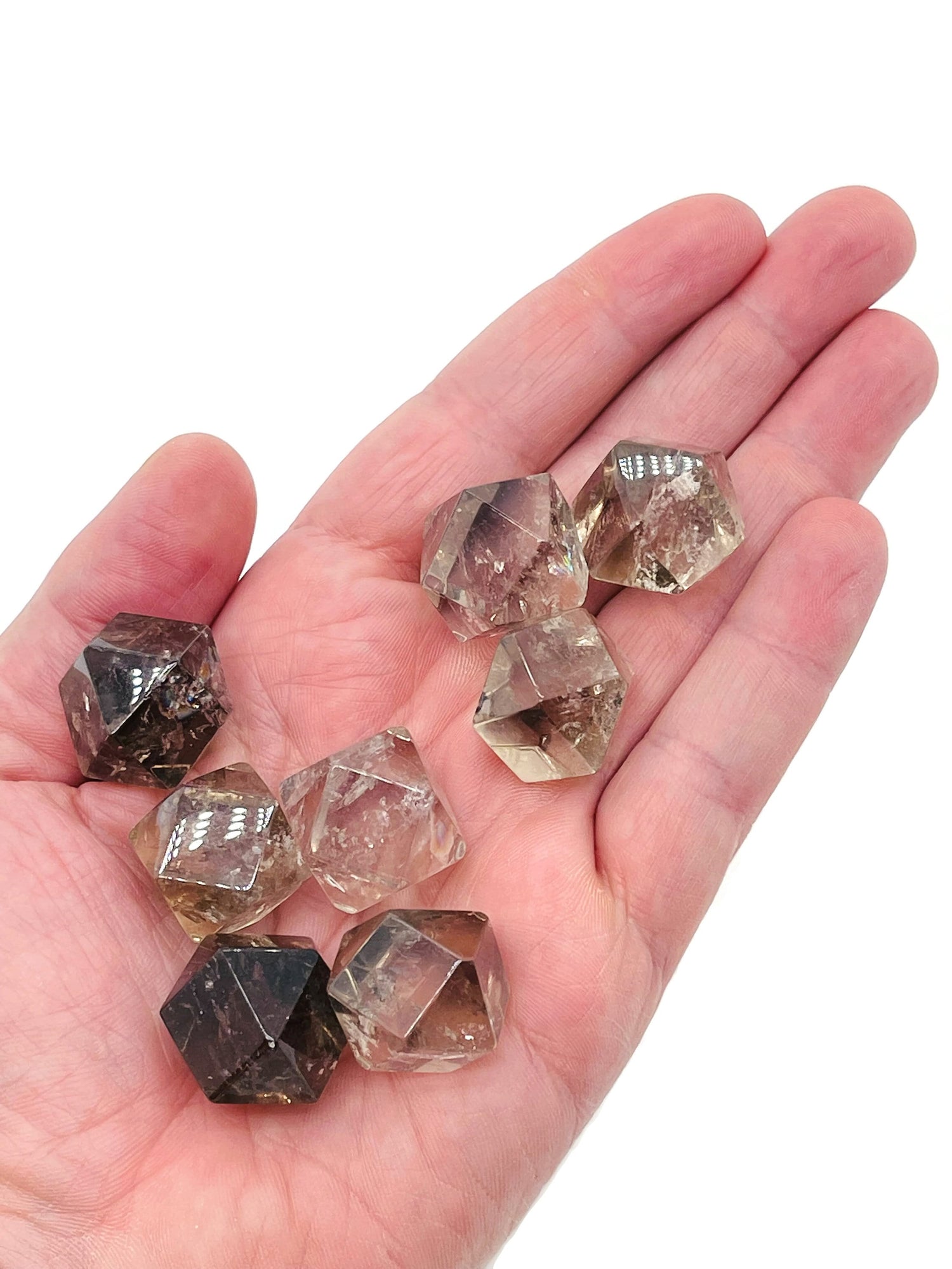 Smoky Quartz Polyhedron Carved Gemstone - 20mm - PL1002
