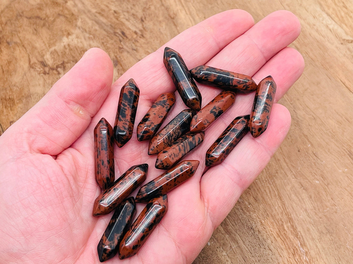 Mahogany Obsidian carved point gemstone, 33mm, with natural polished finish, from GemstoneGO.