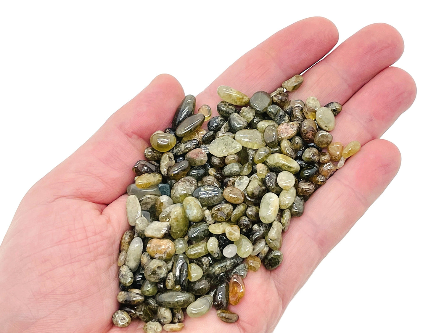 Tsavorite Garnet Crystal Chips - Semi Tumbled Stone - Bulk - 5-7mm  - CP1019