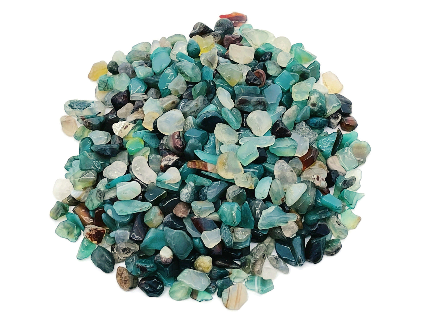 Green Agate Crystal Chips - Semi Tumbled Stone - Bulk - 5-7mm - CP1167