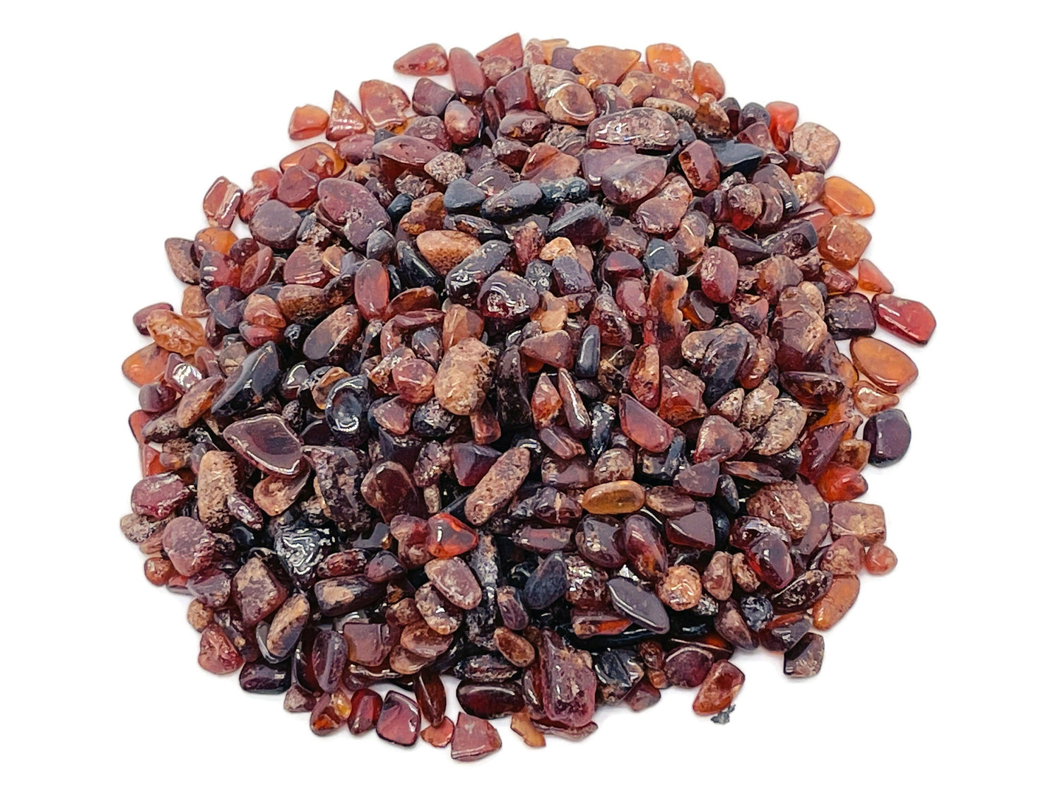 Orange Garnet Crystal Chips - Semi Tumbled Stone - Bulk - 5-7mm - CP1175