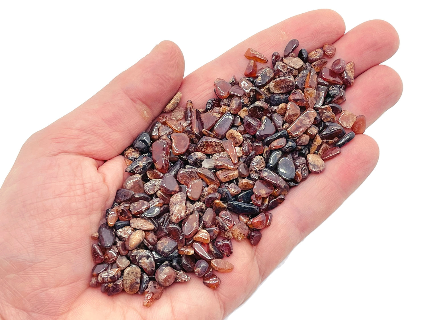 Orange Garnet Crystal Chips - Semi Tumbled Stone - Bulk - 5-7mm - CP1175