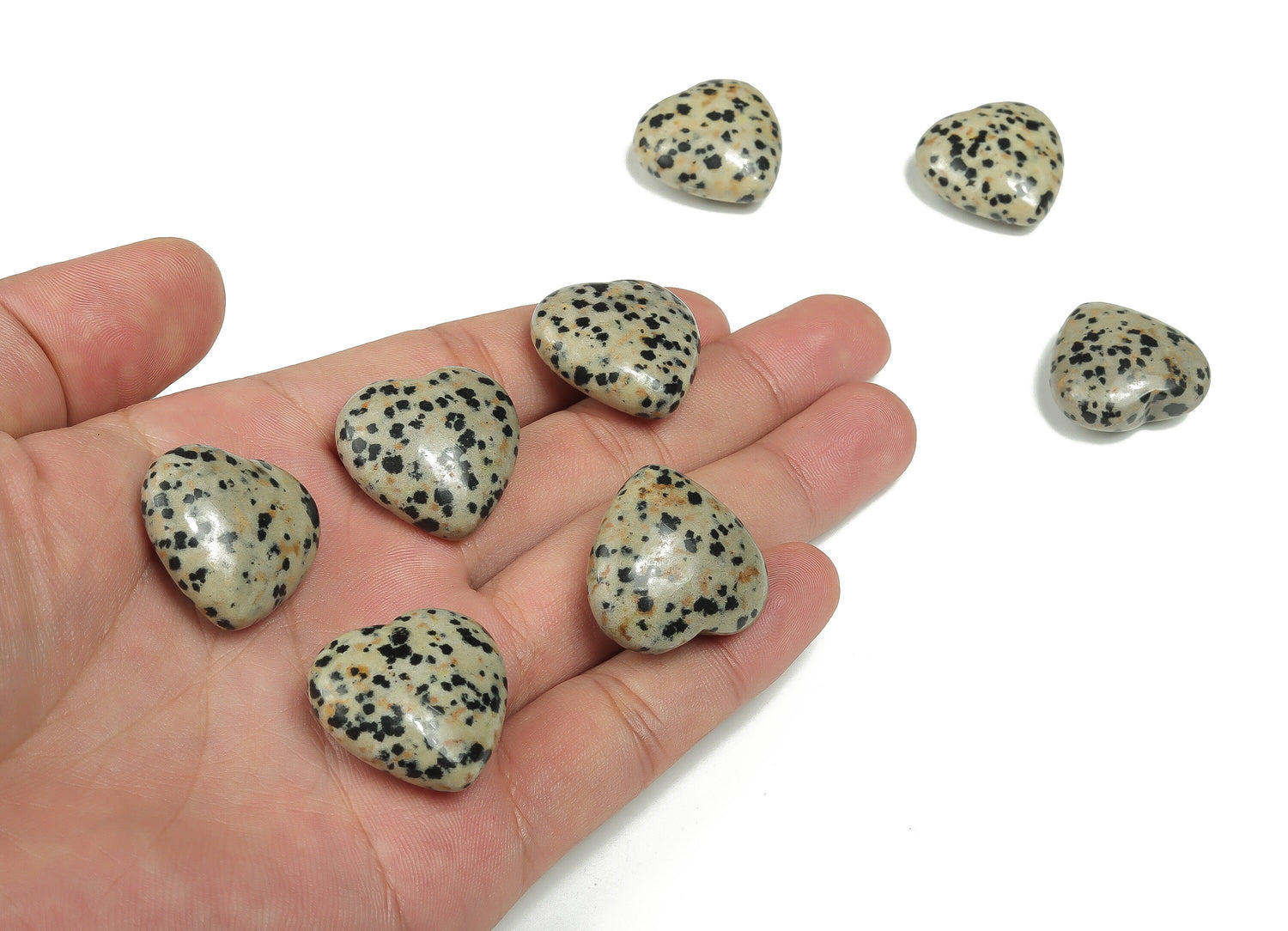 Dalmatian Jasper Heart Gemstone - 25mm - HE1127