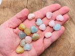 Aquamarine Morganite heart-shaped gemstone, 15x15x9mm, with soft blue-green color and faceted cut, from GemstoneGO.