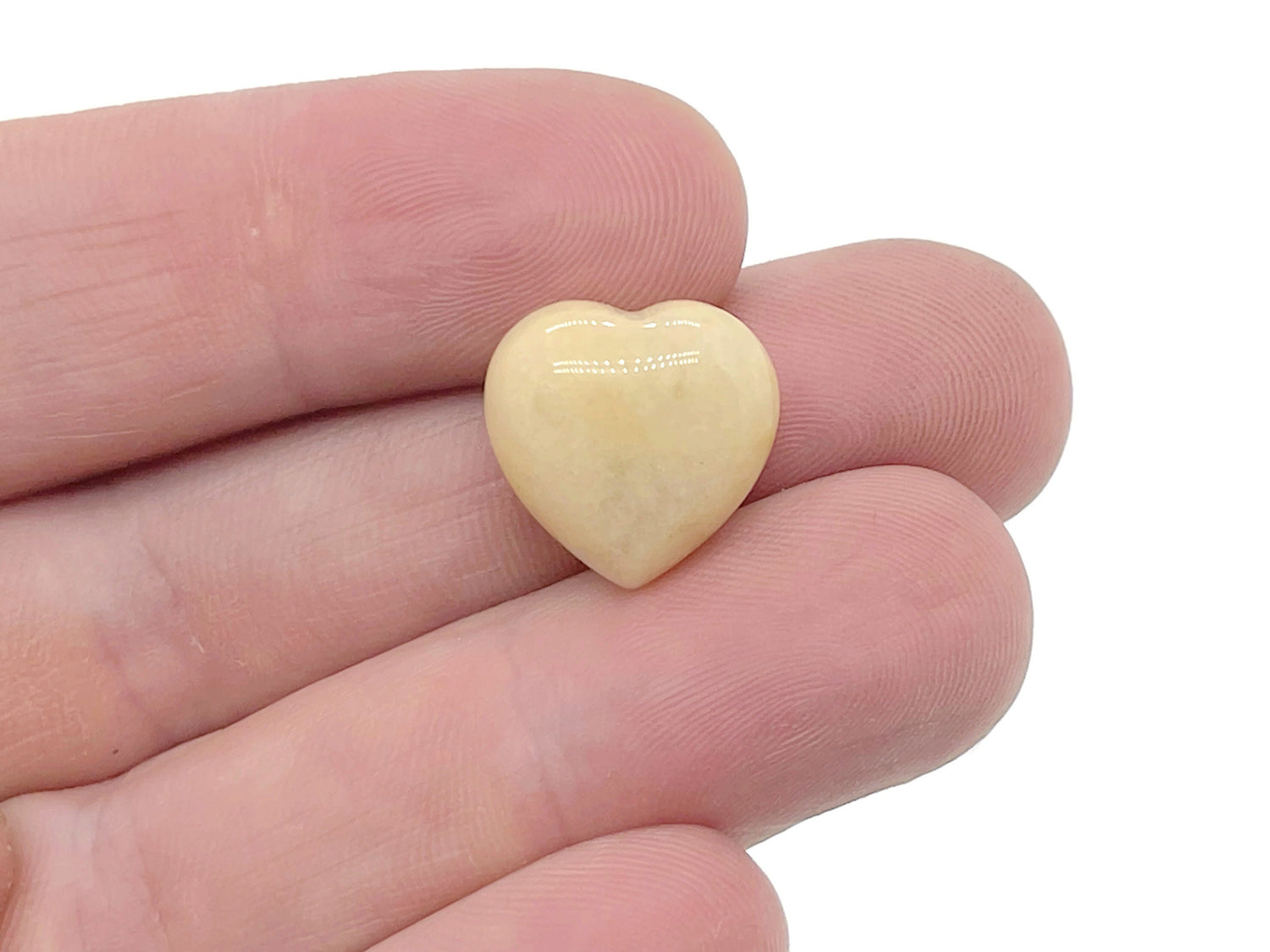 Yellow Aventurine Heart Gemstone - Puffy Heart Shaped - 15x15x9mm - HE1019