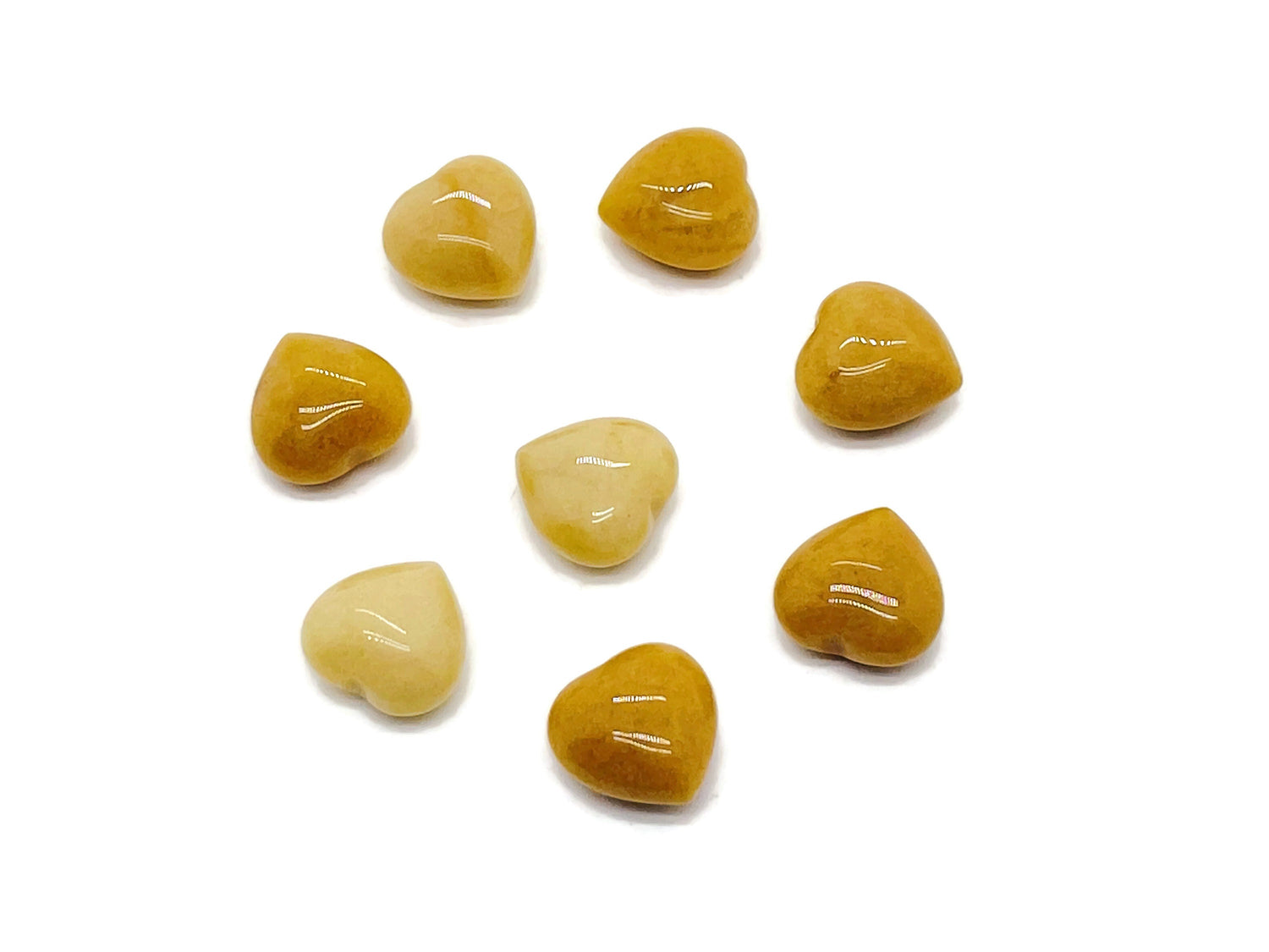 Yellow Aventurine Heart Gemstone - Puffy Heart Shaped - 15x15x9mm - HE1019
