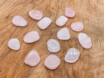 Rose Quartz flat gemstone slab from GemstoneGO, showcasing smooth, polished pink crystal with natural stone patterns.