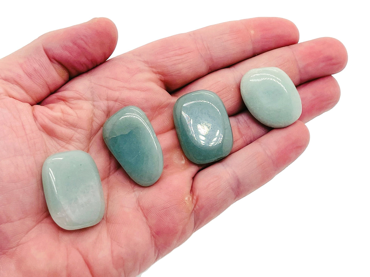 Aventurine flat gemstone slab from GemstoneGO, showcasing a smooth, polished green crystal with natural stone patterns and textures.