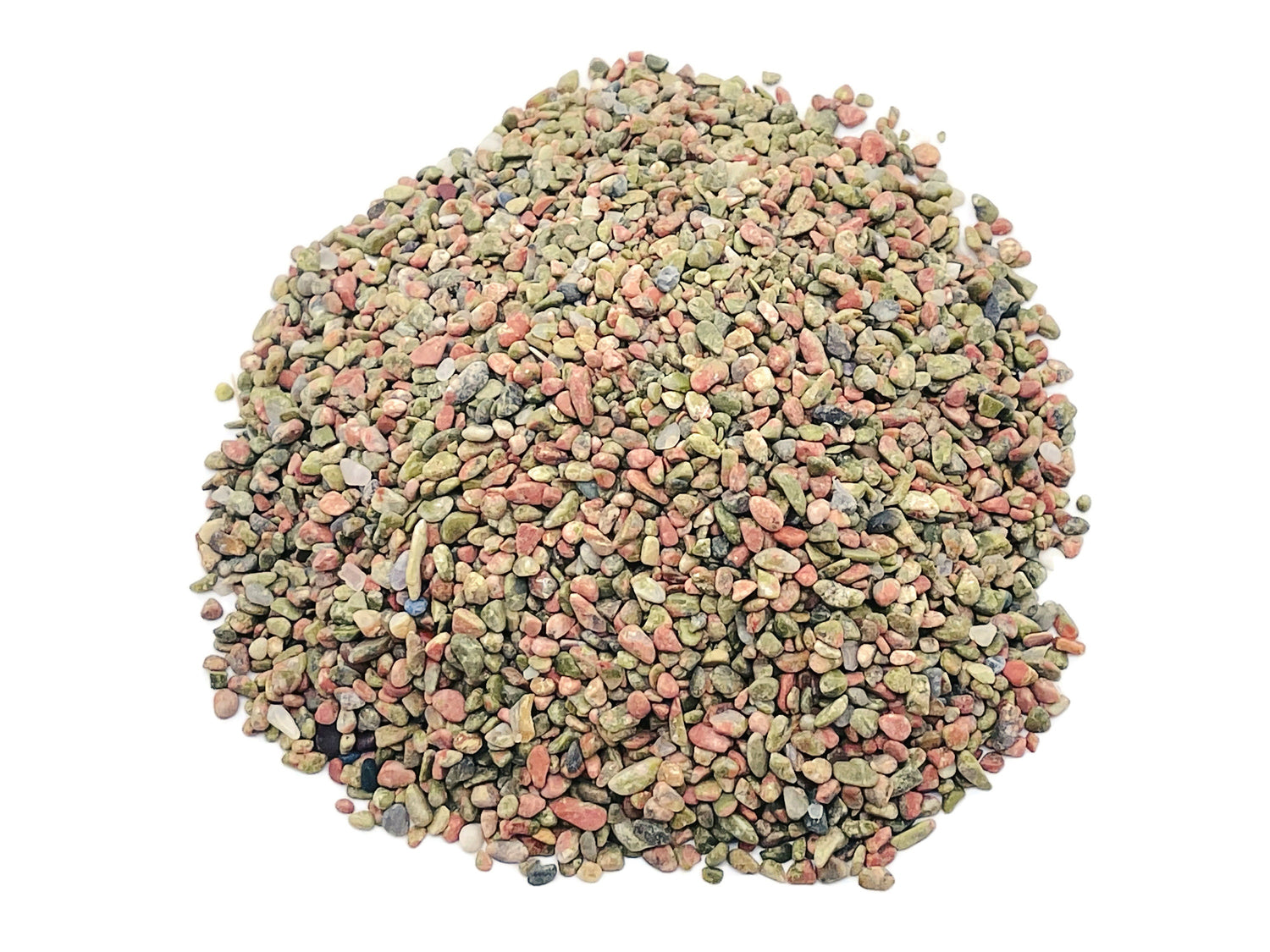 Virutas de unakita - Piedra semipulida - A granel - 2-6 mm - CP1182