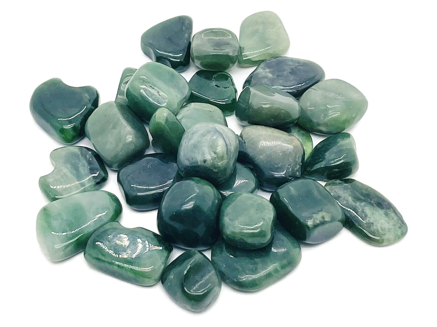Pierre roulée en jade néphrite ?€? Cristal de néphrite ?€? Pierres de néphrite polies ?€? Pierre porte-bonheur - TU1207