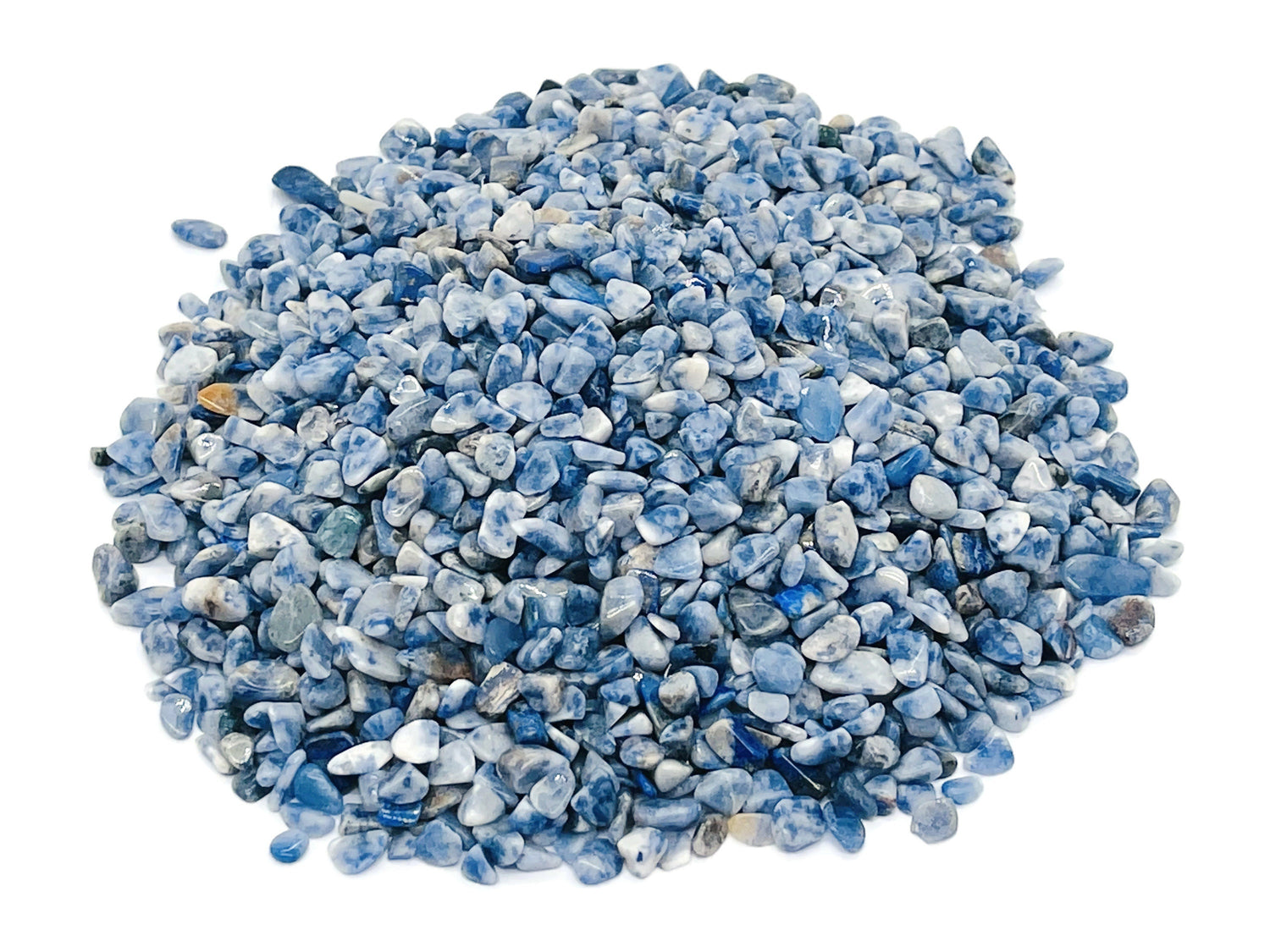 Éclats de jaspe à taches bleues ?€? Éclats de pierres précieuses ?€? Éclats de cristal semi-polis - Cristal en vrac - 2-6 mm - CP1185