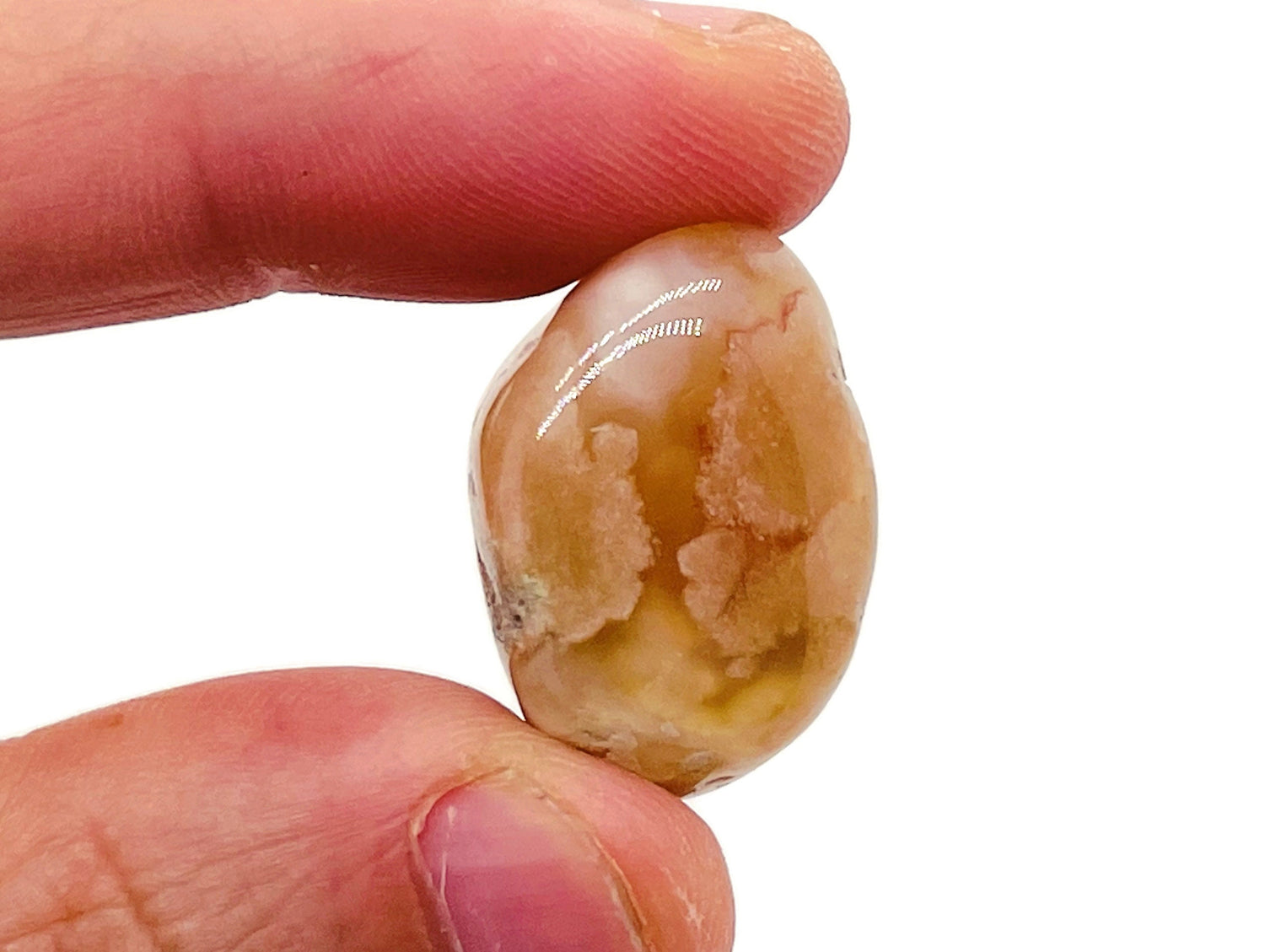 Flower Agate Tumbled Stone - Cherry Blossom - TU1026