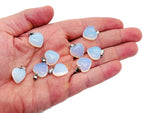 Opalite heart-shaped pendant from GemstoneGO featuring a mini crystal design on a silver chain.