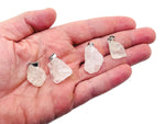 Clear quartz crystal pendant from GemstoneGO featuring a polished, transparent quartz gemstone on a silver chain.