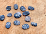Sodalite flat gemstone slab crystal with rich blue and white mineral patterns, from GemstoneGO.