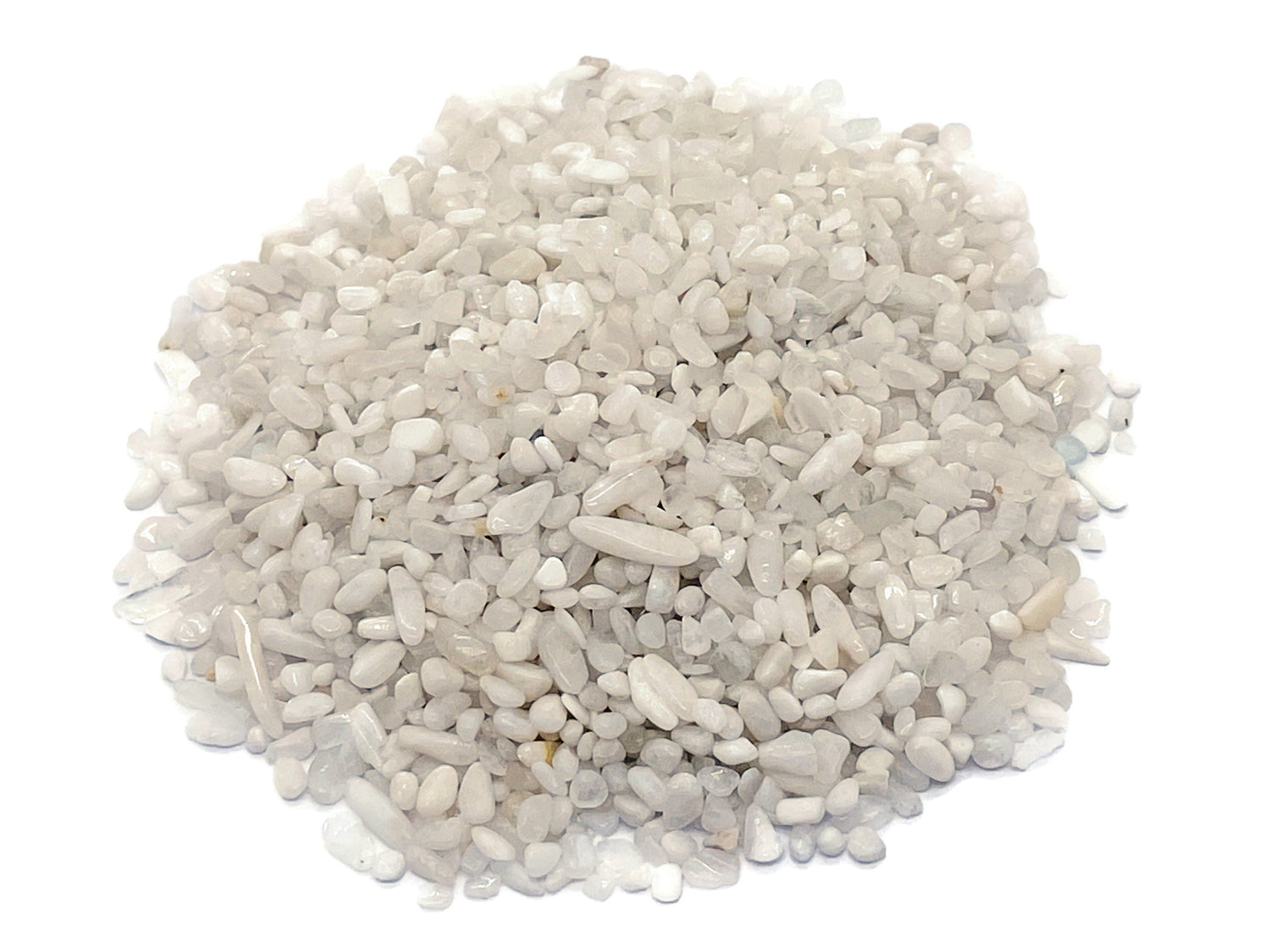 White MoonStone Crystal Chips - Semi Tumbled Stone - Bulk - 2-6mm - CP1195