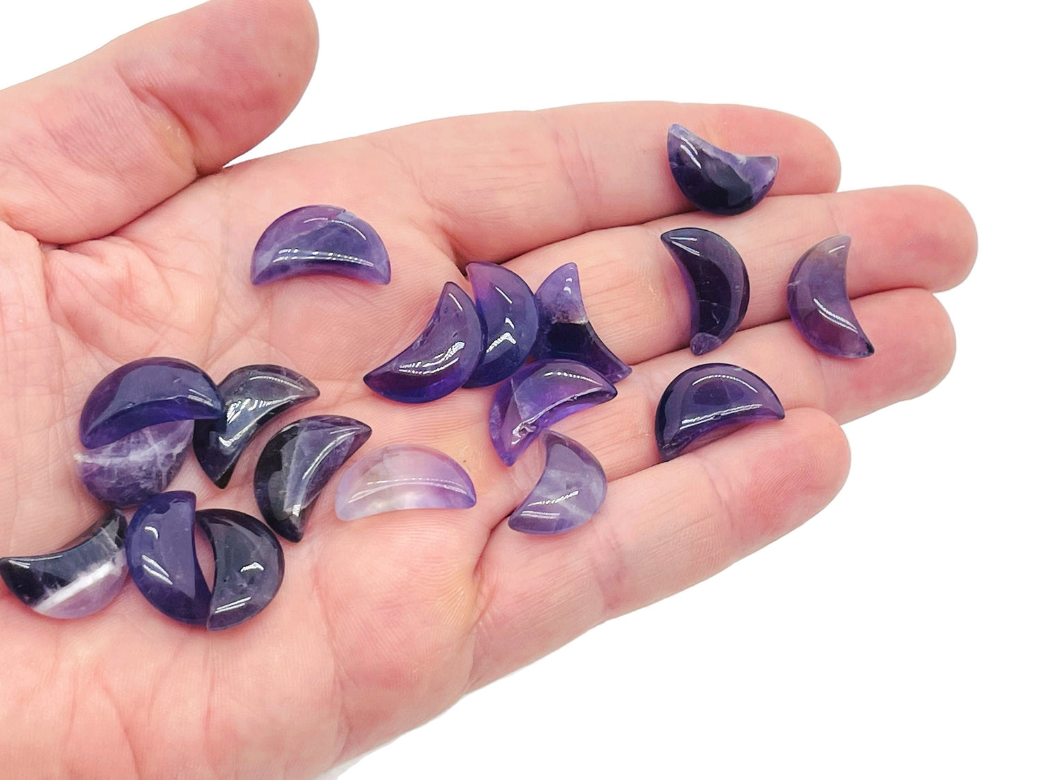 Amethyst Gemstone Moon - 20mm - MO1001