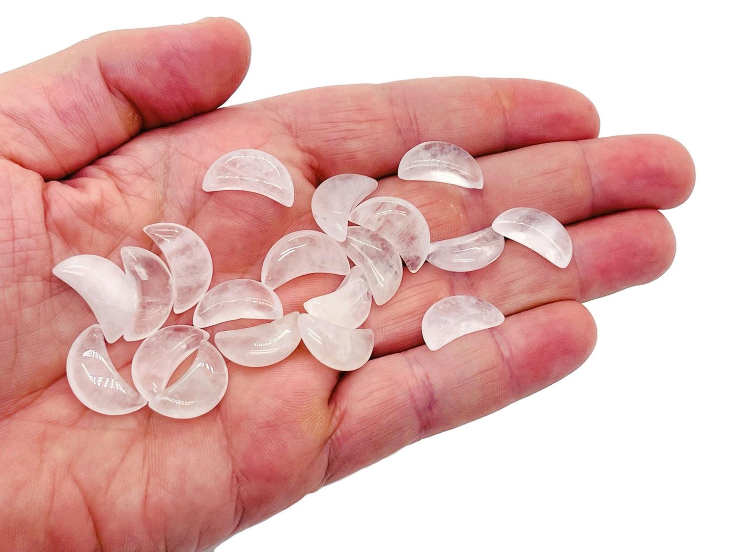 Clear Quartz Gemstone Moon - 20mm - MO1010