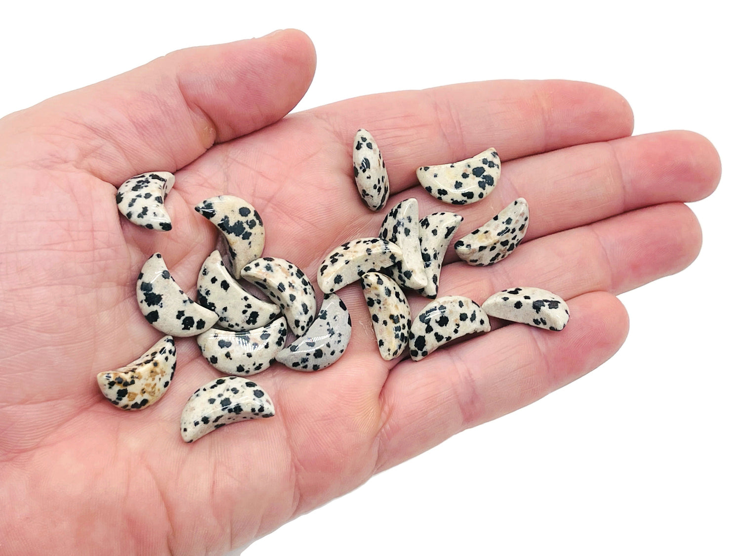 Dalmatian Jasper Gemstone Moon - 20mm - MO1013