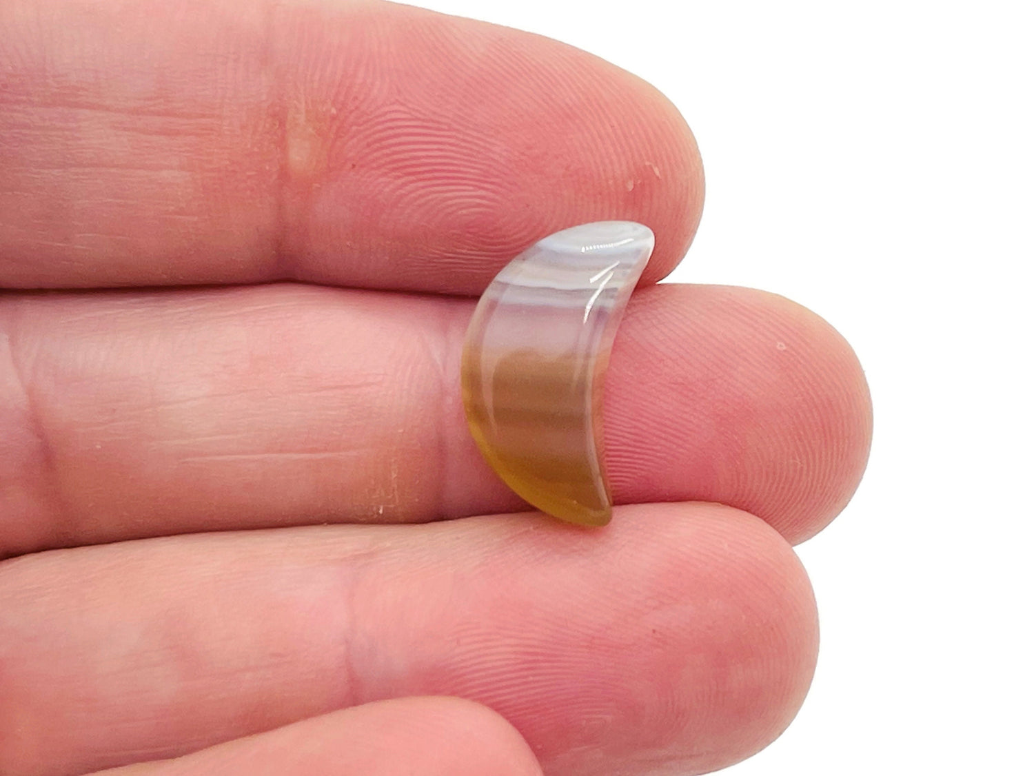 Grey Agate Gemstone Moon -20mm - MO1017