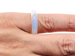 Opalite crystal ring by GemstoneGO featuring a smooth, oval-shaped opalite gemstone set in a silver band, jewelry accessory.