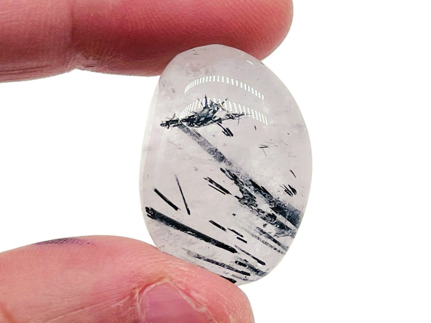 Pierre roulée de quartz tourmaliné ?€? Quartz tourmaliné naturel - Meilleure tourmaline ?€? TU1211