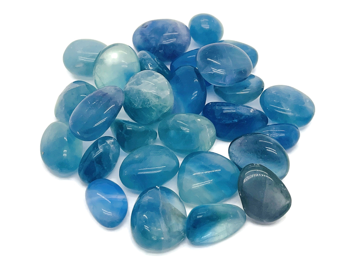 Pierre roulée de fluorite bleue ?€? Cristal de fluorite bleue - Pierre précieuse - Cristal ?€? Pierre de guérison ?€? TU1212