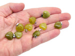 Nephrite jade heart pendant from GemstoneGO, mini crystal pendant with smooth green jade, elegant jewelry piece.