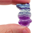Green fluorite rabbit gemstone carving by GemstoneGO, detailed and polished, showcasing a smooth, vibrant-colored rabbit figure.