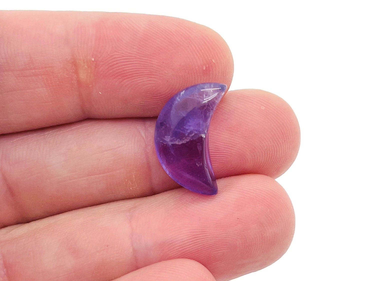Amethyst Gemstone Moon - 20mm - MO1001