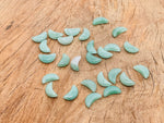 A 20mm Aventurine gemstone moon pendant by GemstoneGO, showcasing a smooth, polished green stone with moon-shaped carving.
