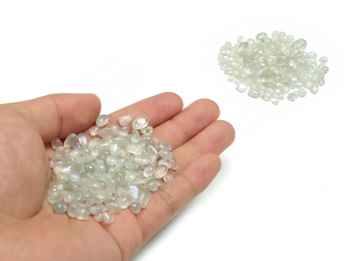 Éclats de quartz aura d'ange ?€? Éclats de pierres précieuses ?€? Éclats de cristal semi-polis - Cristal en vrac - 5-8 mm - CP1125