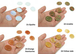 Mixed gemstone flat slab featuring vibrant crystals with natural textures, measuring 30x25x7 mm, ideal for healing and energy work.
