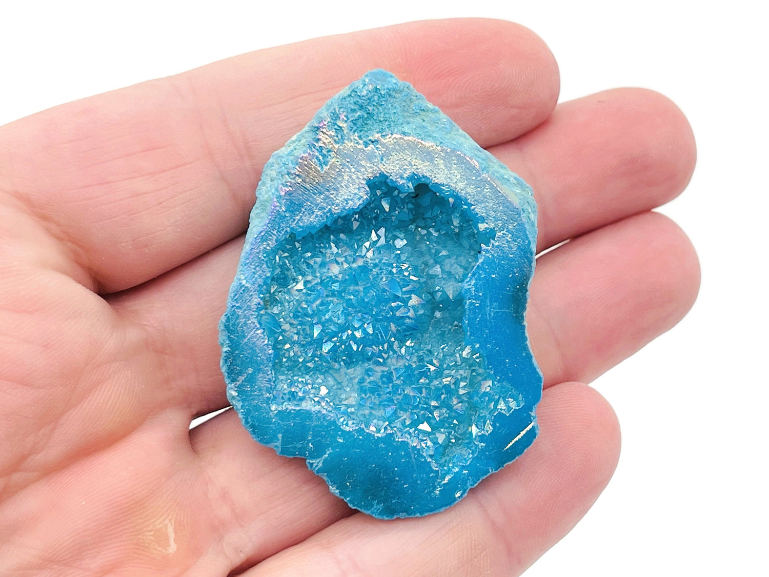 Blue Aura Oco Agate Geode Raw Crystal - RA1156
