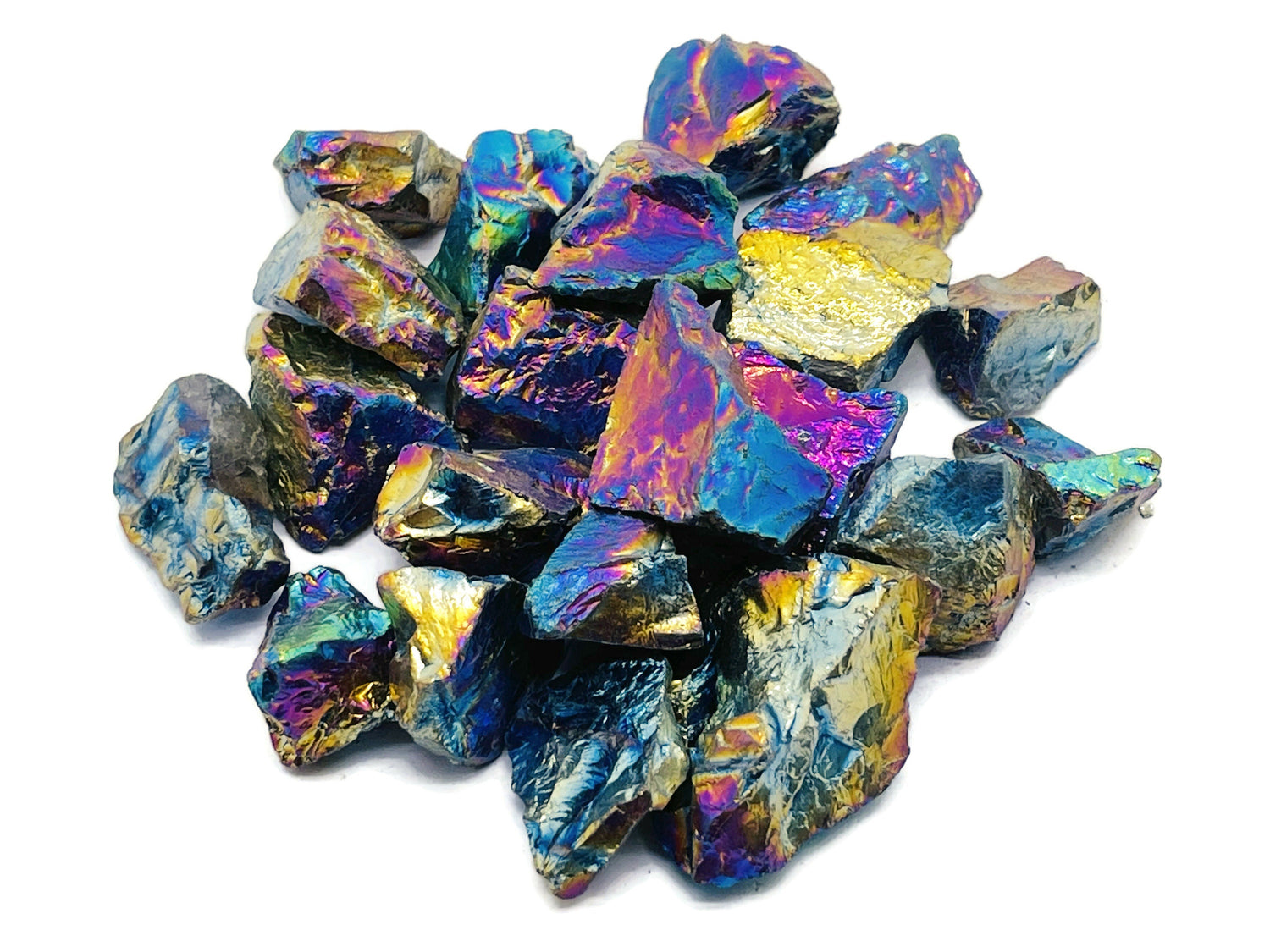 Rainbow Aura Quartz Gemstone - Titanium Aura Raw Stone - RA1139