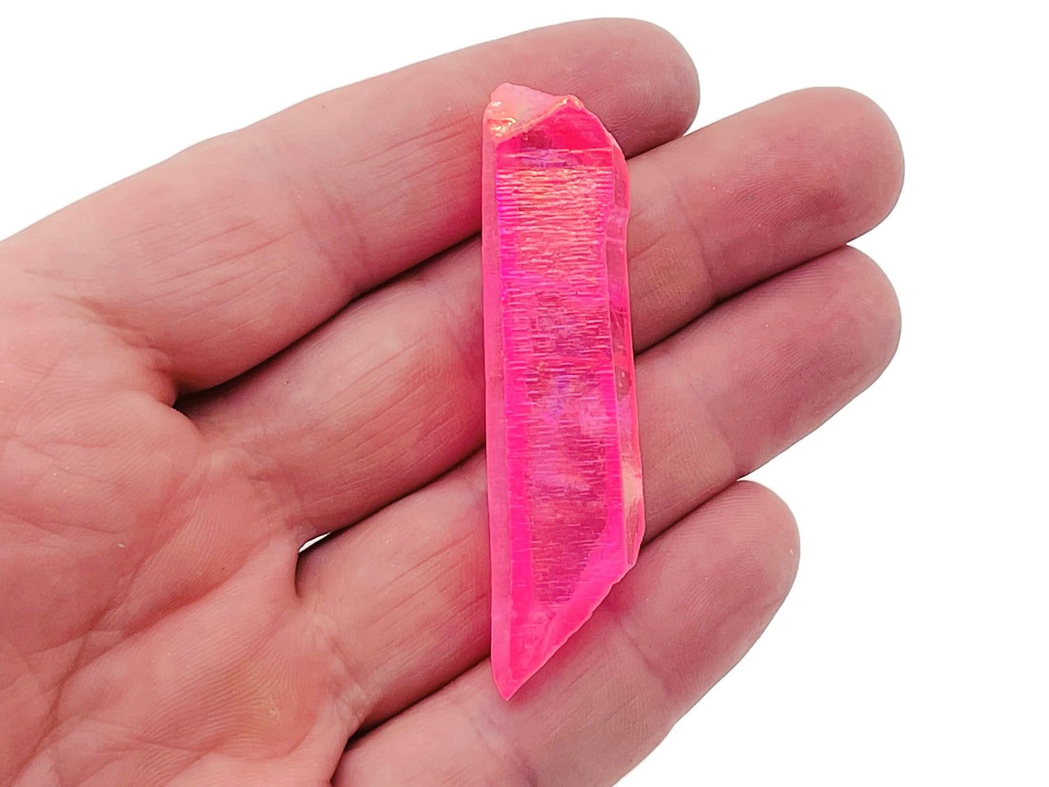 Pink Aura Quartz Point Gemstone - Raw Stone - RA1150