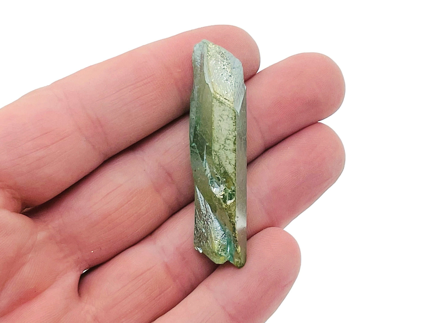 Green Aura Quartz Point Gemstone - Raw Stone - RA1151