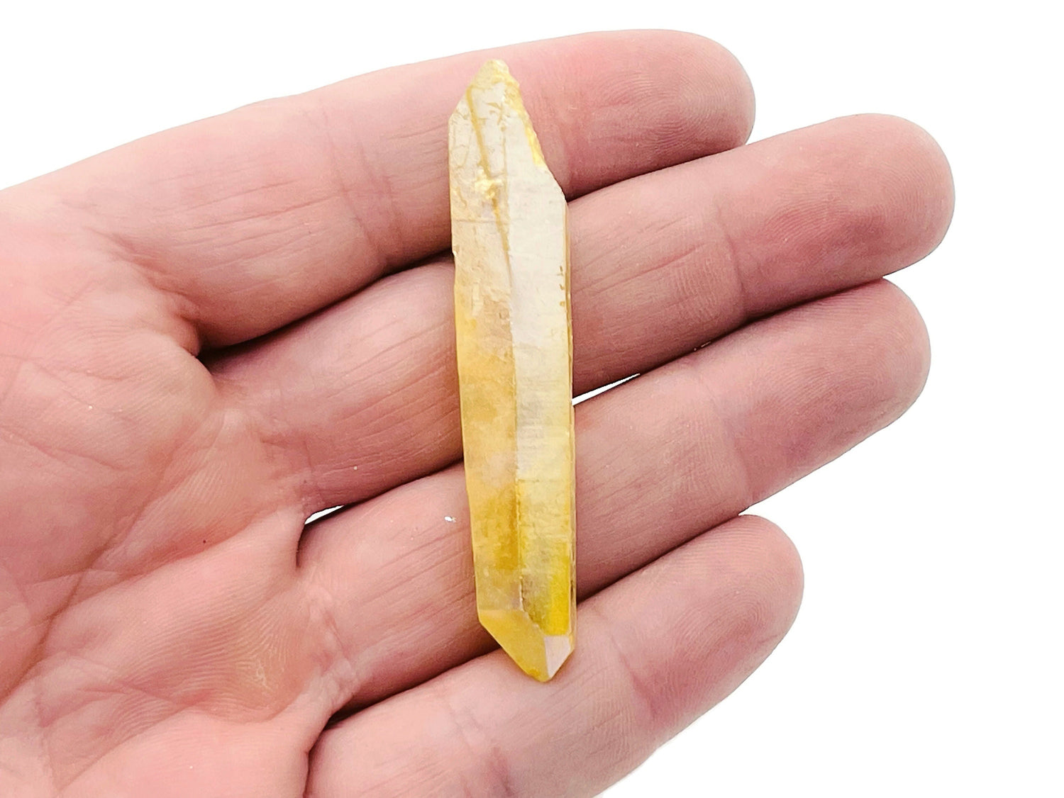 Yellow Aura Quartz Point Gemstone - Raw Stone - RA1152