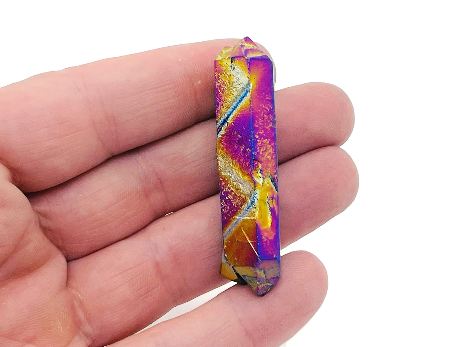 Rainbow Aura Quartz Point Gemstone - Raw Stone - RA1154