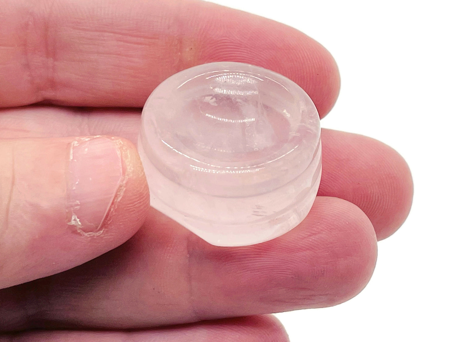 Rose Quartz Crystal Sphere Stand - Carved Gemstone - Home Decor - SD1001