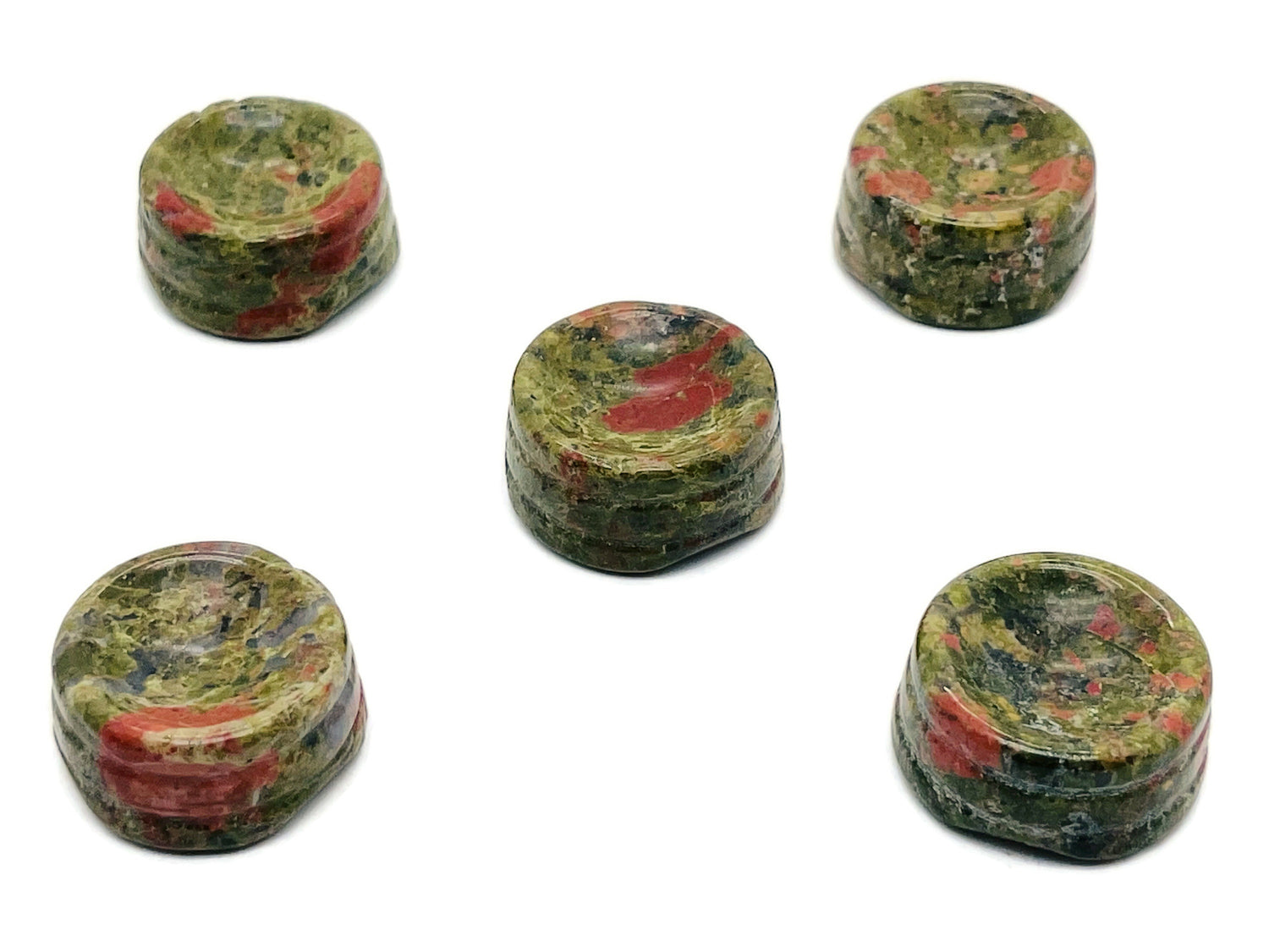 Soporte de esfera de cristal de unakita - Gema tallada - Decoración del hogar - SD1010