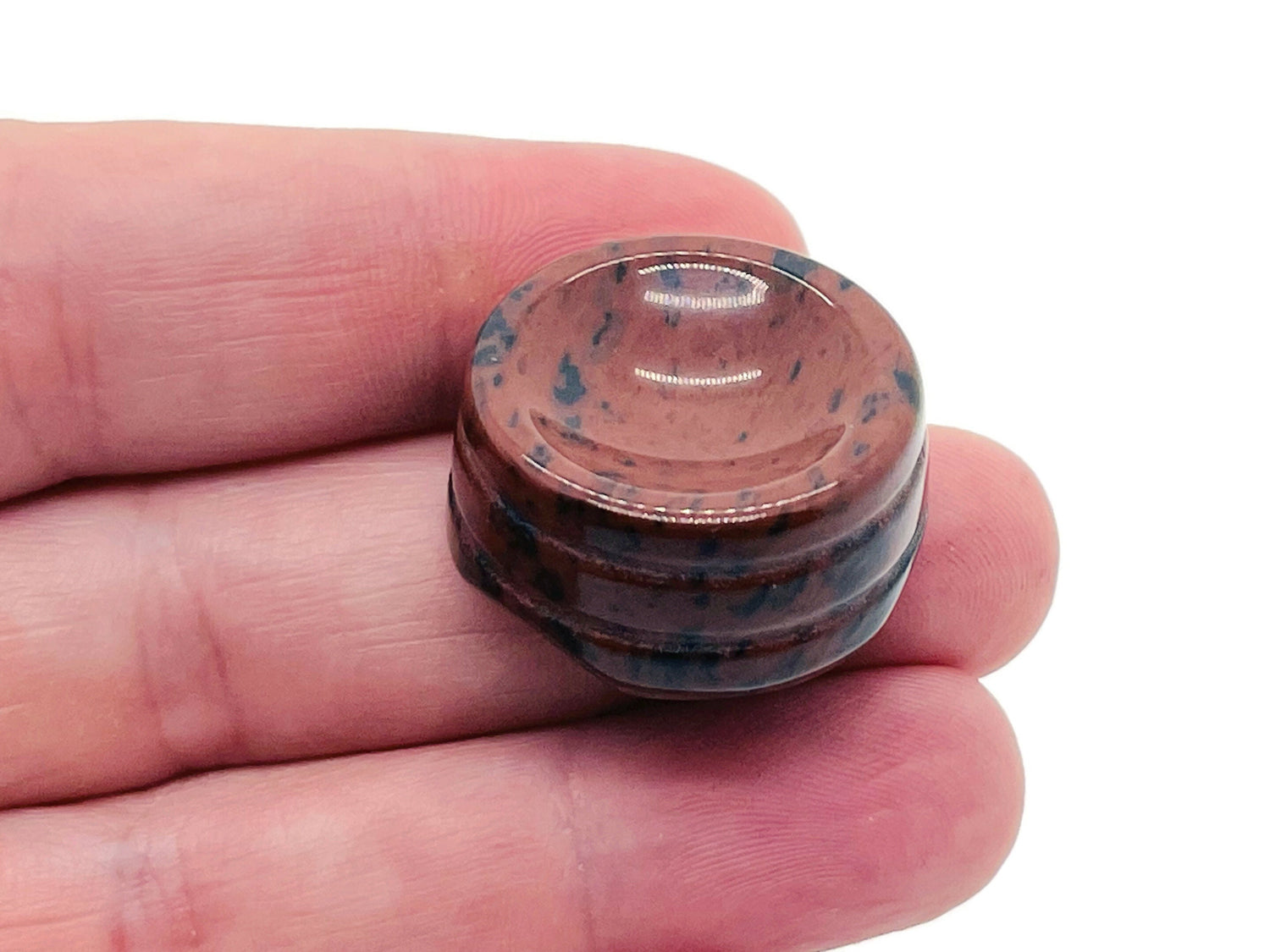 Mahogany Obsidian Crystal Sphere Stand - Carved Gemstone - Home Decor - SD1011