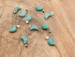 Aventurine moon pendant and earring set featuring green crystal gemstones, ideal for jewelry making and healing jewelry designs.